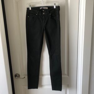 High waisted Paige jeans. Dark dark green.